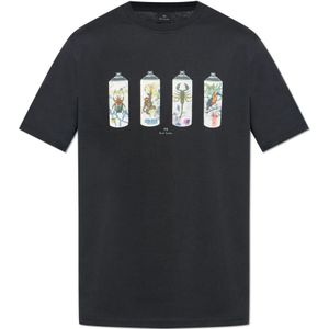 PS By Paul Smith, Heren, Tops, Zwart, Maat: L Katoen,