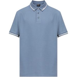 Emporio Armani, Heren, Tops, Blauw, Maat: M Katoen,