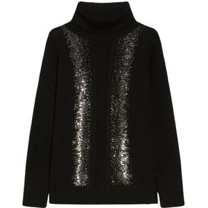 Max Mara Studio, Dames, Truien, Zwart, Maat: XL Wol,