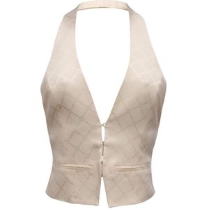 Elisabetta Franchi, Dames, Jassen, Wit, Maat: 2XS Satijn,