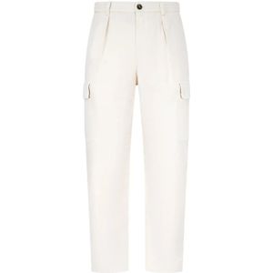 Brunello Cucinelli, Heren, Broeken, Wit, Maat: 5XL Katoen,
