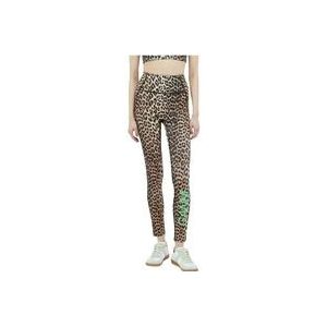 Ganni Luipaardprint Hoge Taille Leggings , Multicolor , Dames , Maat: S