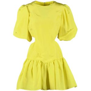 Msgm, Dames, Jurken, Geel, Maat: 2XS Linnen,