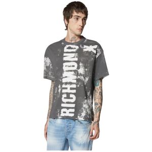 Richmond, Heren, Tops, Grijs, Maat: S Katoen,