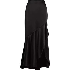 Ralph Lauren, Dames, Rokken, Zwart, Maat: XL Satijn,