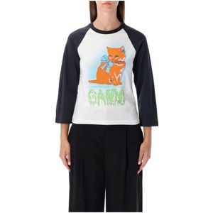 Ganni, Dames, Tops, Veelkleurig, Maat: XS Katoen,