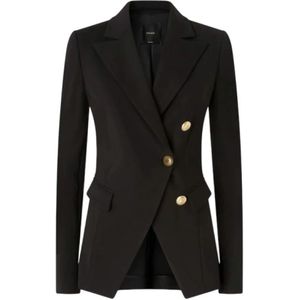 Pinko, Dames, Jassen, Zwart, Maat: S Leer,