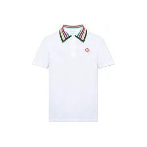 Casablanca Polo shirt met logo , White , Heren , Maat: XL