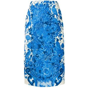 Valentino, Dames, Rokken, Blauw, Maat: XS Zijde,