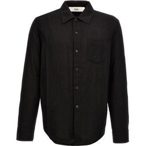 Séfr, Heren, Overhemden, Zwart, Maat: S Voile,