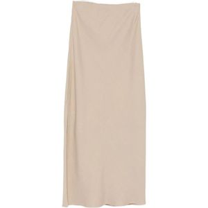 Brunello Cucinelli, Dames, Rokken, Beige, Maat: M Linnen,