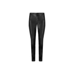 Twinset Zwarte imitatieleren broek met ritssluiting , Black , Dames , Maat: S