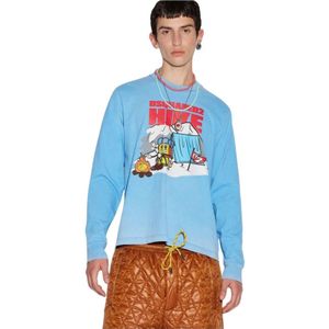 Dsquared2, Heren, Tops, Blauw, Maat: M Katoen,