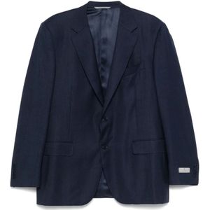 Canali, Heren, Jassen, Blauw, Maat: XL Wol,