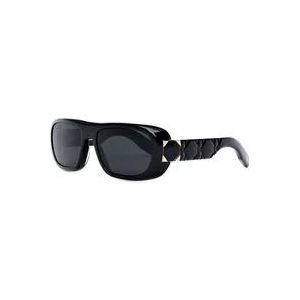 Dior Zwarte zonnebril met glanzende afwerking , Black , Dames , Maat: 59 MM