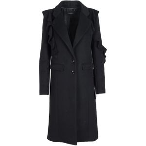 Patrizia Pepe, Dames, Mantels, Zwart, Maat: 2XS Polyamide,