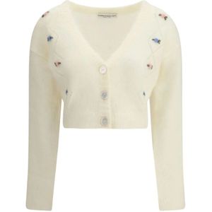 Alessandra Rich, Dames, Truien, Wit, Maat: 2XS Mohair,