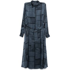 Kiton, Dames, Jurken, Blauw, Maat: XS Zijde,