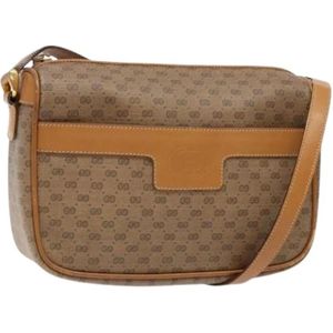 Gucci Vintage, Dames, Pre-owned, Beige, Maat: ONE Size Leer,