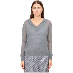 Federica Tosi, Dames, Truien, Grijs, Maat: 2XS Wol,