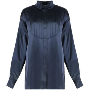 Les Filles d'Eva, Dames, Blouses & Shirts, Blauw, Maat: 2XS Satijn,