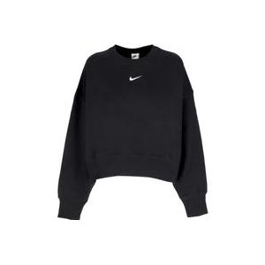 Nike Zwart/Wit Oversized Crewneck Sweatshirt , Black , Dames , Maat: M