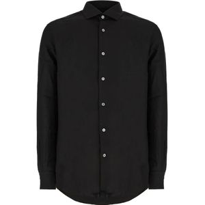 Zegna, Heren, Overhemden, Zwart, Maat: M Katoen,