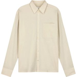 Olaf Hussein, Heren, Overhemden, Beige, Maat: S