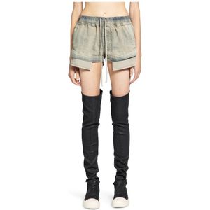 Rick Owens, Dames, Korte broeken, Grijs, Maat: S Katoen,