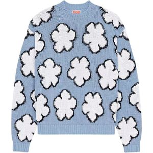 Kenzo, Dames, Truien, Blauw, Maat: S Katoen,