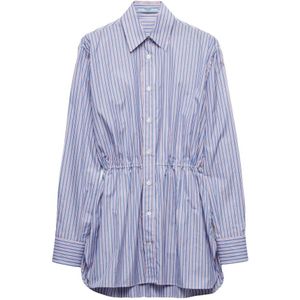 Prada, Dames, Blouses & Shirts, Blauw, Maat: XS Katoen,