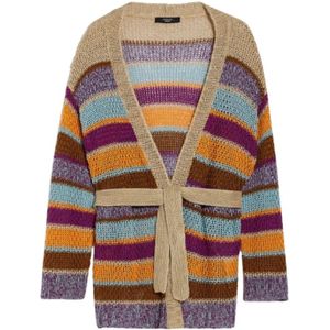 Weekend Max Mara, Dames, Truien, Veelkleurig, Maat: S Linnen,