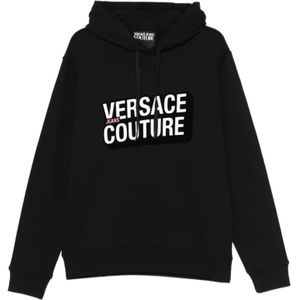 Versace Jeans Couture, Heren, Sweatshirts & Hoodies, Zwart, Maat: XL