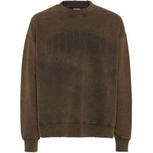Dsquared2, Heren, Sweatshirts & Hoodies, Bruin, Maat: L