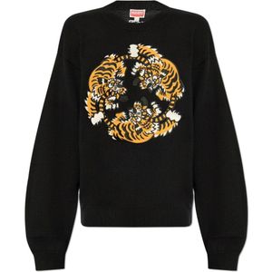 Kenzo, Heren, Truien, Zwart, Maat: M Katoen,