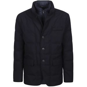 Fay, Heren, Jassen, Blauw, Maat: 2XL Leer,