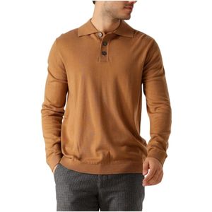 Selected Homme - Slhtray LS Knit Polo - Coltrui - Camel - Merinowol