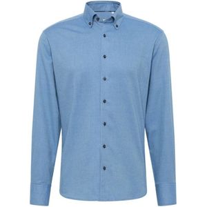 Eterna, Heren, Overhemden, Blauw, Maat: 4XL