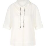 T-shirt van katoenmix met tunnelkoord