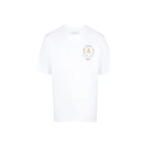 Casablanca Wit Bedrukt T-shirt en Polo , White , Heren , Maat: XL