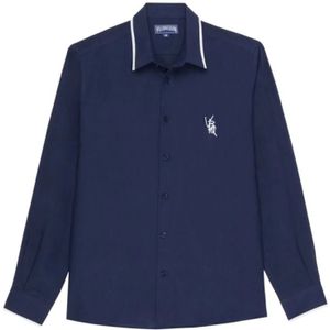 Vilebrequin, Heren, Overhemden, Blauw, Maat: M Linnen,
