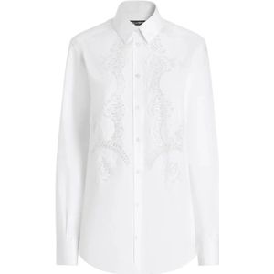 Dolce & Gabbana, Dames, Blouses & Shirts, Wit, Maat: M Katoen,