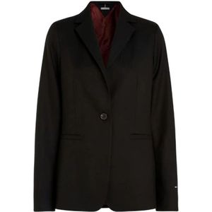 Tommy Hilfiger, Dames, Jassen, Zwart, Maat: XS Wol,