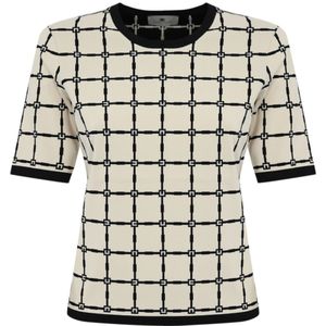 Elisabetta Franchi, Dames, Tops, Wit, Maat: S Viscose,