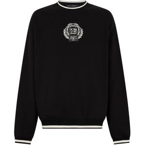 Dolce & Gabbana, Heren, Sweatshirts & Hoodies, Zwart, Maat: L Katoen,
