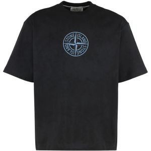 Stone Island, Heren, Tops, Zwart, Maat: XL Katoen,