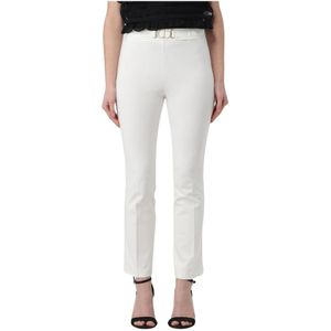 Twinset, Dames, Broeken, Wit, Maat: M Leer,