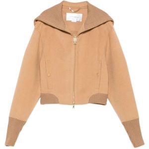 Victoria Beckham, Dames, Jassen, Bruin, Maat: 2XS Wol,