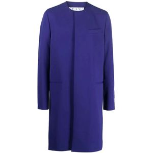 Off White, Heren, Mantels, Paars, Maat: L Wol,