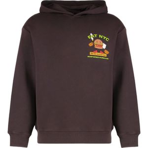 Emporio Armani, Heren, Sweatshirts & Hoodies, Bruin, Maat: M Katoen,